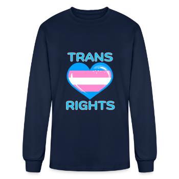 TRANS RIGHTS - Men's Long Sleeve T-Shirt - navy - Front
