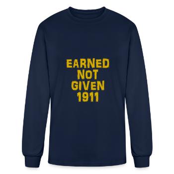 Earned not given 1911- old gold - Men's Long Sleeve T-Shirt - navy - Front