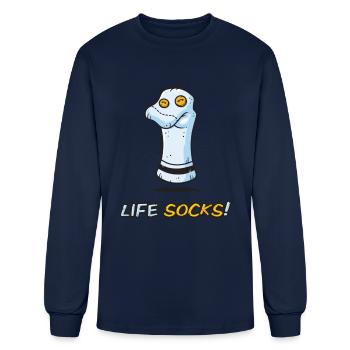 Life Socks, Cute for Baby - Men's Long Sleeve T-Shirt - navy - Front