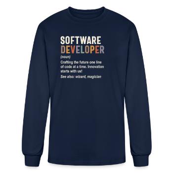 Software Developer - Crafting the Future with Code - Men's Long Sleeve T-Shirt - navy - Front