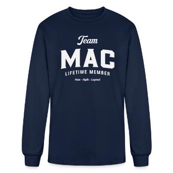 Team Mac Lifetime Member Funny Name Mac - Men's Long Sleeve T-Shirt - navy - Front