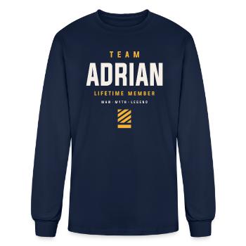 Team Adrian Lifetime Member Funny Name Adrian - Men's Long Sleeve T-Shirt - navy - Front