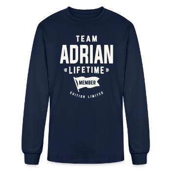 Team Adrian Lifetime Member Funny Name Adrian - Men's Long Sleeve T-Shirt - navy - Front