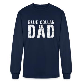 Blue Collar Dad - Men's Long Sleeve T-Shirt - navy - Front