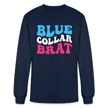 Blue Collar Brat - Men's Long Sleeve T-Shirt - navy - Front