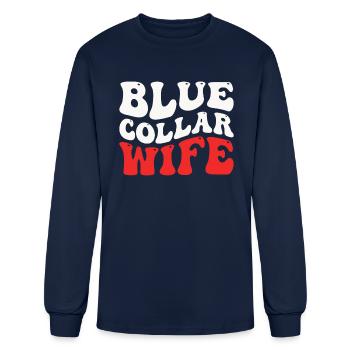 Blue Collar Wife - Men's Long Sleeve T-Shirt - navy - Front