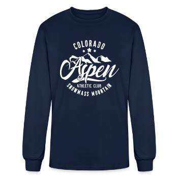 Aspen snowmass mountain - Men's Long Sleeve T-Shirt - navy - Front