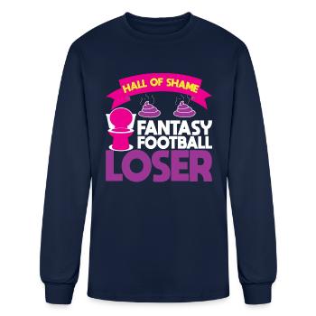 Fantasy Football Loser Poop Funny - Men's Long Sleeve T-Shirt - navy - Front