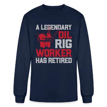 Travailleur retraité d’une plate-forme pétrolière - T-shirt à manches longues Homme - marine - Devant