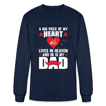 A PIECE OF MY HEART LIVES IN HEAVEN HE IS MY DAD - Men's Long Sleeve T-Shirt - navy - Front