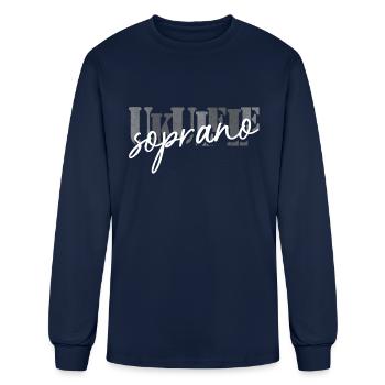 soprano ukulele black and white - Men's Long Sleeve T-Shirt - navy - Front