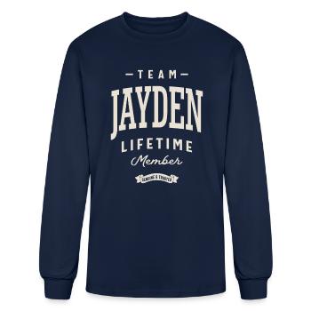 Team Jayden Lifetime Member Personalized Name - Men's Long Sleeve T-Shirt - navy - Front