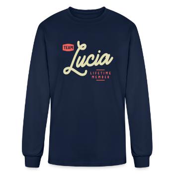 Lucia Name Personalized Birthday Name Lucia - Men's Long Sleeve T-Shirt - navy - Front