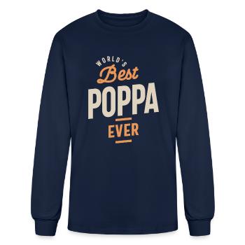 Poppa: Unmatched Excellence - Men's Long Sleeve T-Shirt - navy - Front