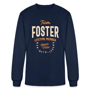 Team Foster Lifetime Member - Name Foster - Men's Long Sleeve T-Shirt - navy - Front