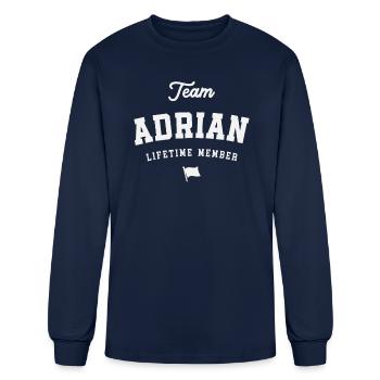 Team Adrian Lifetime Member Funny Name Adrian - Men's Long Sleeve T-Shirt - navy - Front