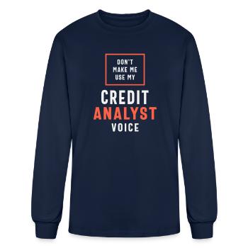 Funny Occupation Job Credit Analyst - Men's Long Sleeve T-Shirt - navy - Front
