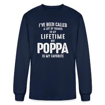 Poppa is My Favorite Name - Men's Long Sleeve T-Shirt - navy - Front