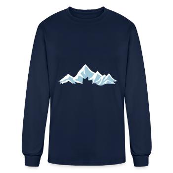 Montagne, montagne, glacier - T-shirt à manches longues Homme - marine - Devant