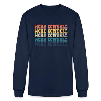 More Cow Bell Funny Retro More Cowbell - Men's Long Sleeve T-Shirt - navy - Front