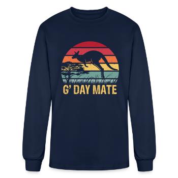 G'Day Mate Kangaroo Aussie Australia Roo GDay Mate - Men's Long Sleeve T-Shirt - navy - Front