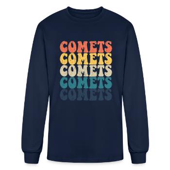 Comets High School Comets Sports Team Retro Comets - Men's Long Sleeve T-Shirt - navy - Front