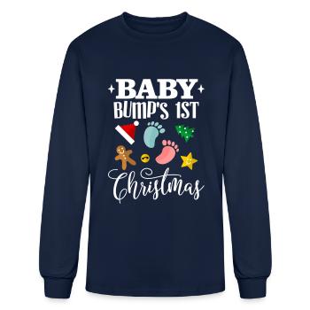 Baby Bumps First Christmas Maternity - Men's Long Sleeve T-Shirt - navy - Front