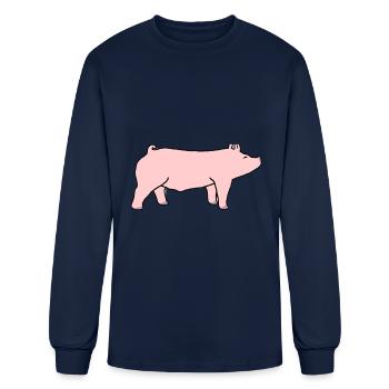 yorkshire hog sticker - Men's Long Sleeve T-Shirt - navy - Front