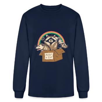 Adopt Forbidden Cats T Shirt - Men's Long Sleeve T-Shirt - navy - Front