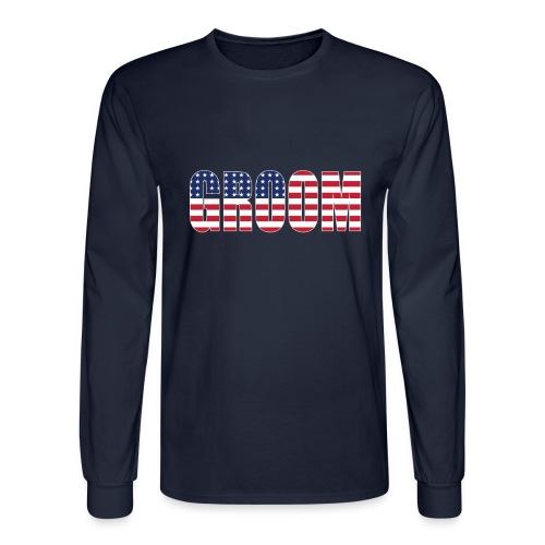 Groom US Flag - Men's Long Sleeve T-Shirt