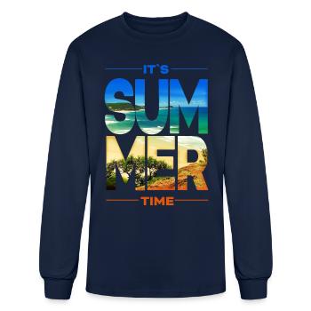 IT`S SUMMER TIME - Men's Long Sleeve T-Shirt - navy - Front
