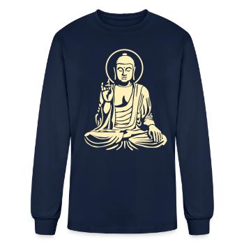 Young Buddha No.1_1c - T-shirt à manches longues Homme - marine - Devant