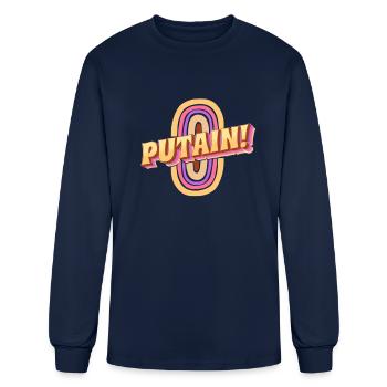 FUCKING T-SHIRT SWEAR WORDS - Men's Long Sleeve T-Shirt - navy - Front