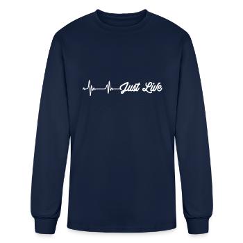JUST LIVE - Men's Long Sleeve T-Shirt - navy - Front