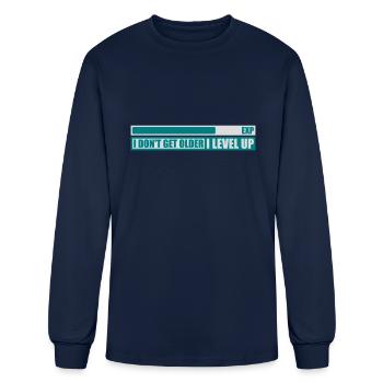 get older level up - Men's Long Sleeve T-Shirt - navy - Front