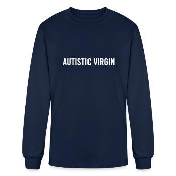 Autistic Virgin - Men's Long Sleeve T-Shirt - navy - Front