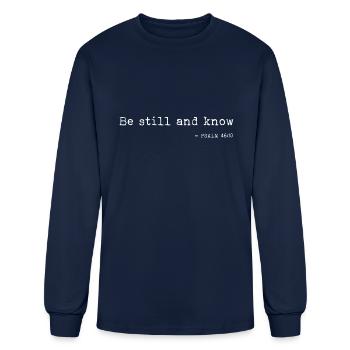 Be Still And Know - Men's Long Sleeve T-Shirt - navy - Front