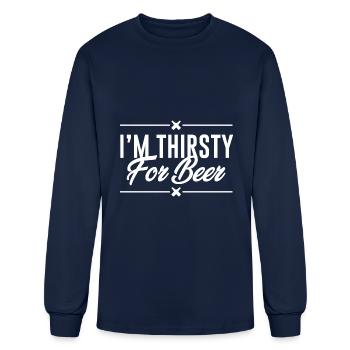 I´m thirsty for Beer - Men's Long Sleeve T-Shirt - navy - Front