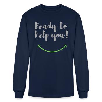 Ready to help - Men's Long Sleeve T-Shirt - navy - Front