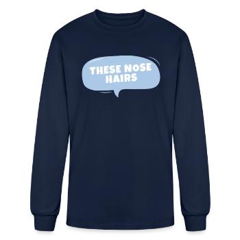 Nose Hairs - Men's Long Sleeve T-Shirt - navy - Front