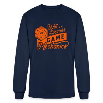Will Discuss Game Mechanics - Men's Long Sleeve T-Shirt - navy - Front