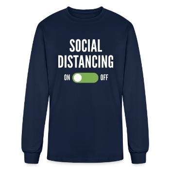 Social Distancing On - Men's Long Sleeve T-Shirt - navy - Front