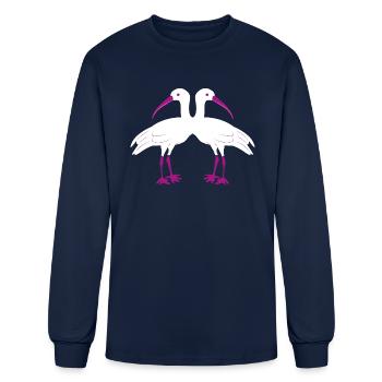Swan - Men's Long Sleeve T-Shirt - navy - Front