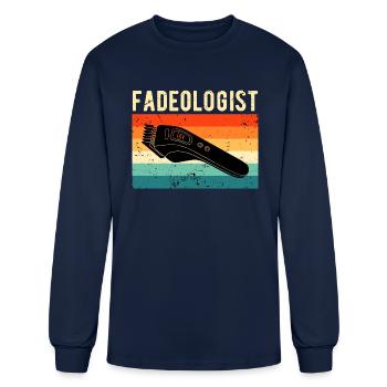 Retro Barbershop Vintage Barber - Men's Long Sleeve T-Shirt - navy - Front