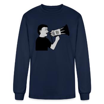 demonstration megaphone propaganda man - Men's Long Sleeve T-Shirt - navy - Front