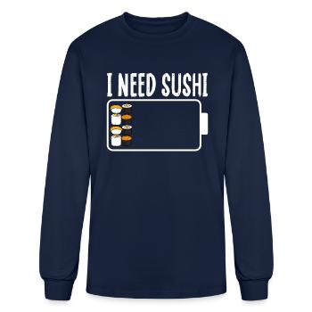 Sushi Low Battery - Men's Long Sleeve T-Shirt - navy - Front