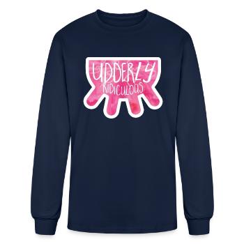 Udderly Ridiculous Utterly Funny Saying - Men's Long Sleeve T-Shirt - navy - Front
