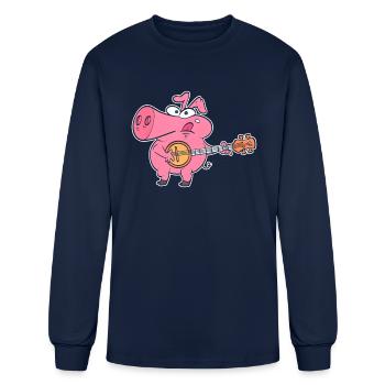 Banjo Pig Maestro - Men's Long Sleeve T-Shirt - navy - Front