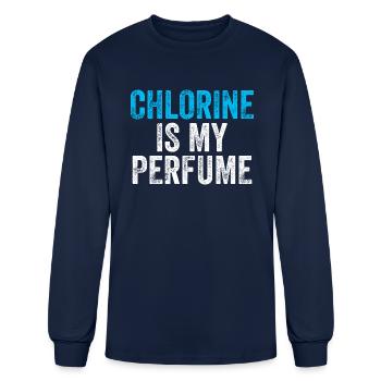 Pool Maintance Chlorine Swimmer Swimming Pool - Men's Long Sleeve T-Shirt - navy - Front