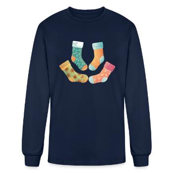 Cute Socks - Men's Long Sleeve T-Shirt - navy - Front
